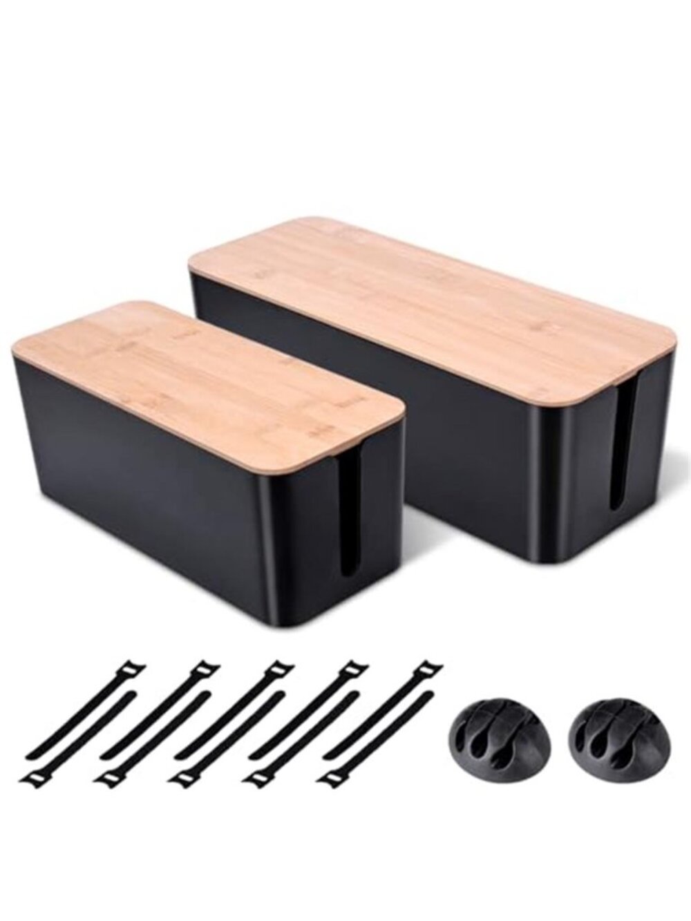 Cable Management Box Set Cord Organizer Power Strip Cover Wire Storage Kit